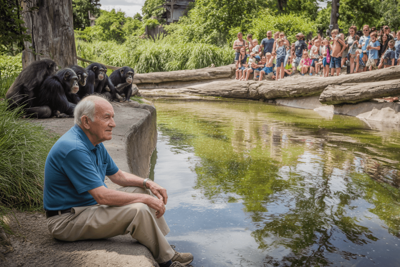 Grandpa Slips Into Chimp Enclosure – What Zookeepers Witness Next Is Astonishing!