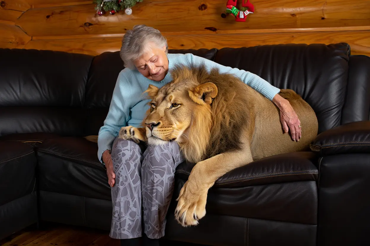 This Elderly Lady Lives Together With a Pet Lion