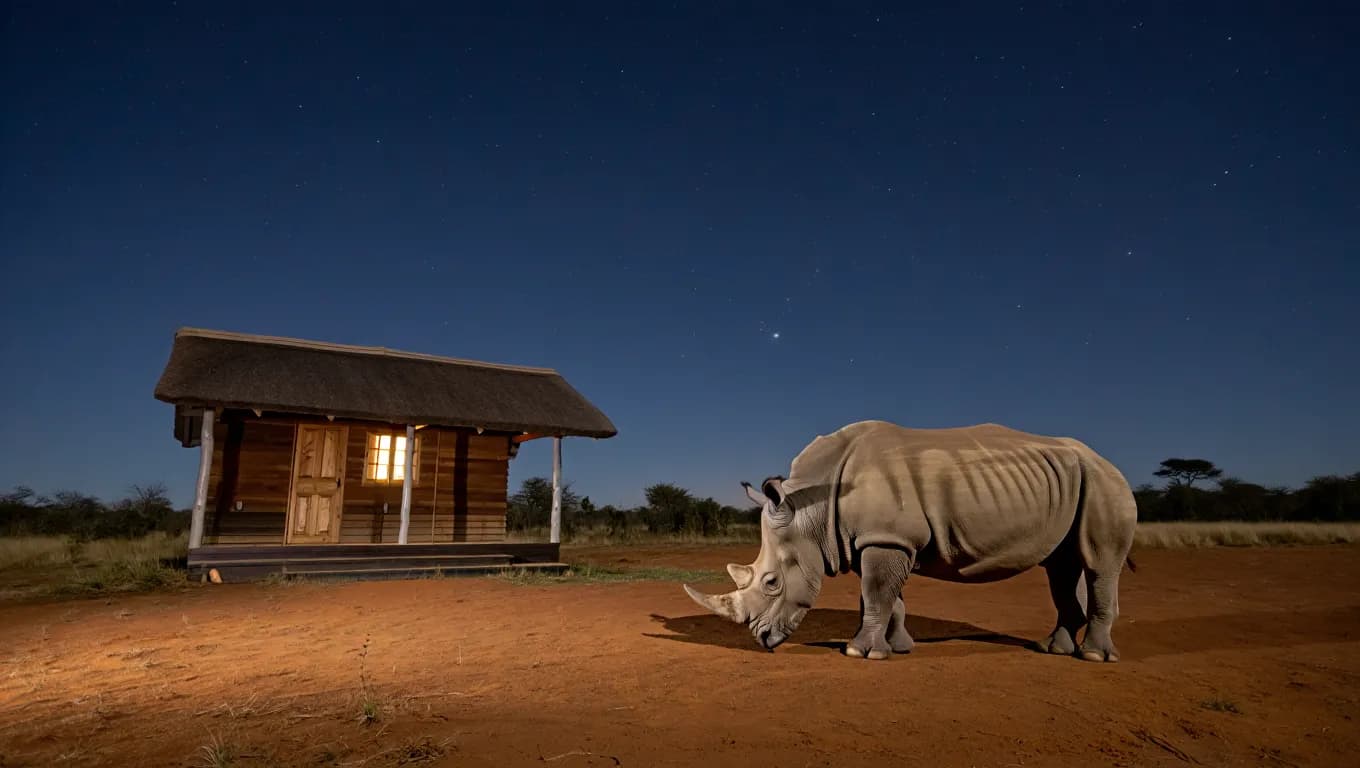 Rhino Appears Outside Ranger’s Cabin at Dawn – What It Leaves Behind Leaves Him Frozen